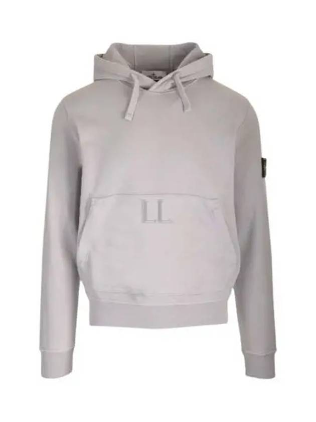 Logo Patch Drawstring Hoodie Polvere - STONE ISLAND - BALAAN 2