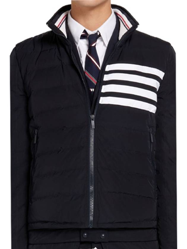 4 Bar Poly Twill Down Vest Navy - THOM BROWNE - BALAAN 2