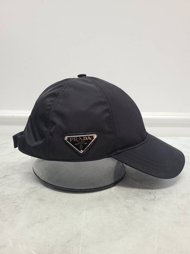 Black triangle logo nylon base ball cap M - PRADA - BALAAN 3