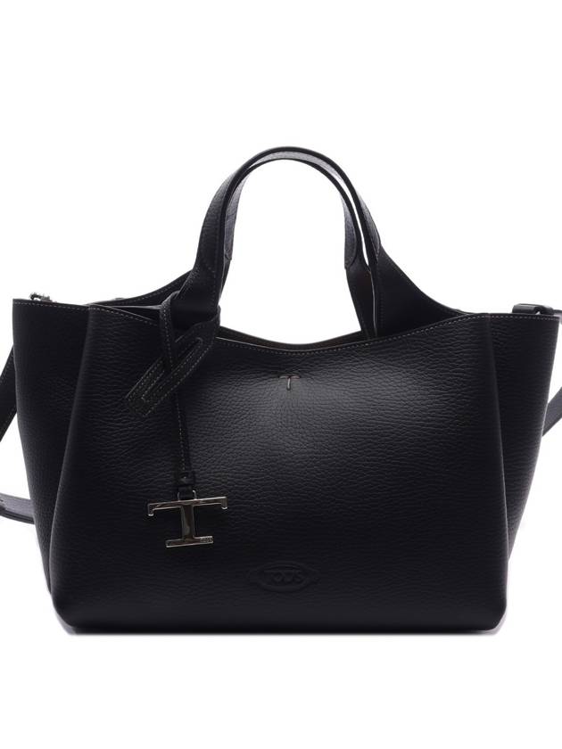 T Timeless Leather Mini Tote Bag Black - TOD'S - BALAAN 3