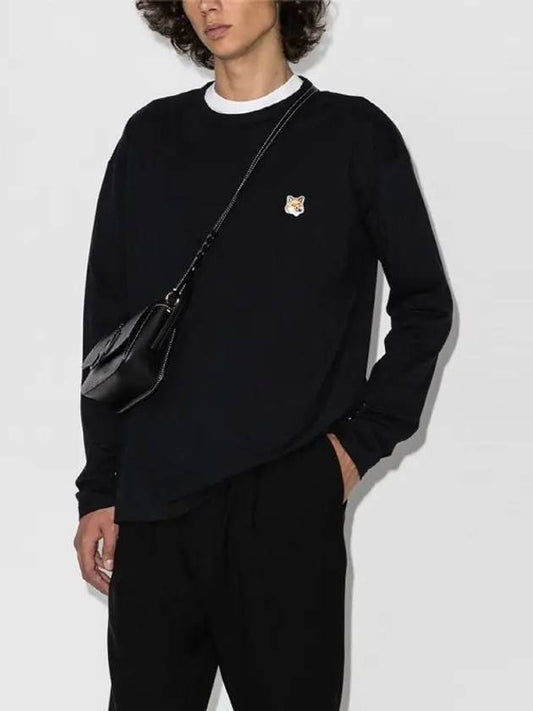 Fox Head Patch Regular Long Sleeve T-Shirt Black - MAISON KITSUNE - BALAAN 2