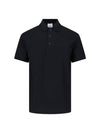 Men's Embroidered Logo Cotton Polo Shirt Black - BURBERRY - BALAAN 1