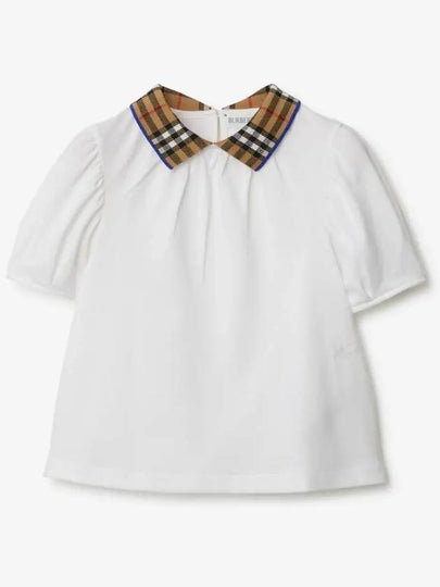 Kids Vintage Check Collar Blouse White - BURBERRY - BALAAN 2