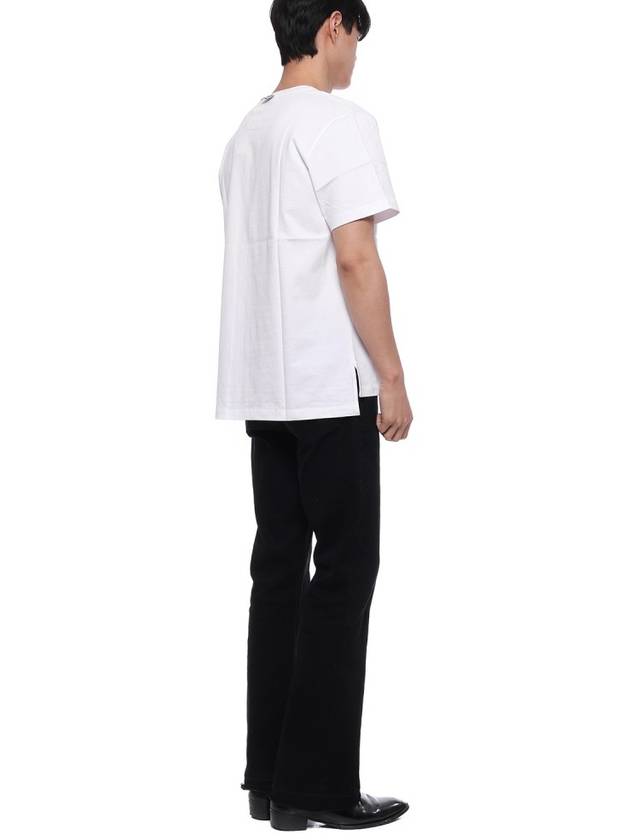 Men's Side Slit Relaxed Short Sleeve T-Shirt White - THOM BROWNE - BALAAN 7