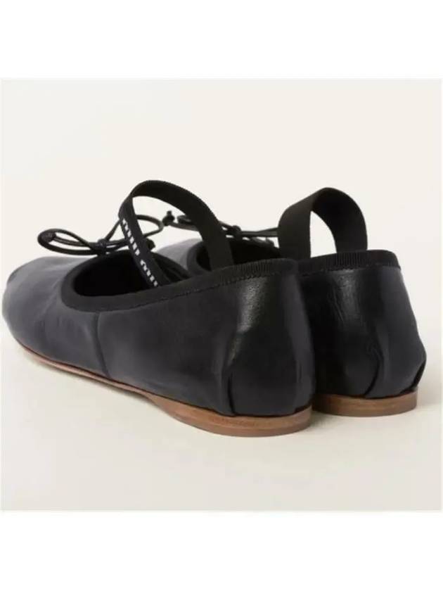 Women's Logo Leather Ballerinas Black - MIU MIU - BALAAN 6