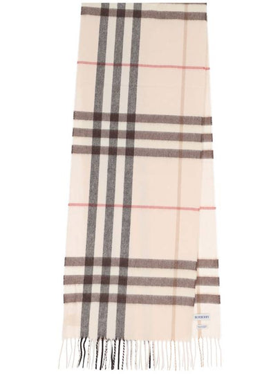 Check Pattern Cashmere Scarf Alabaster - BURBERRY - BALAAN 2