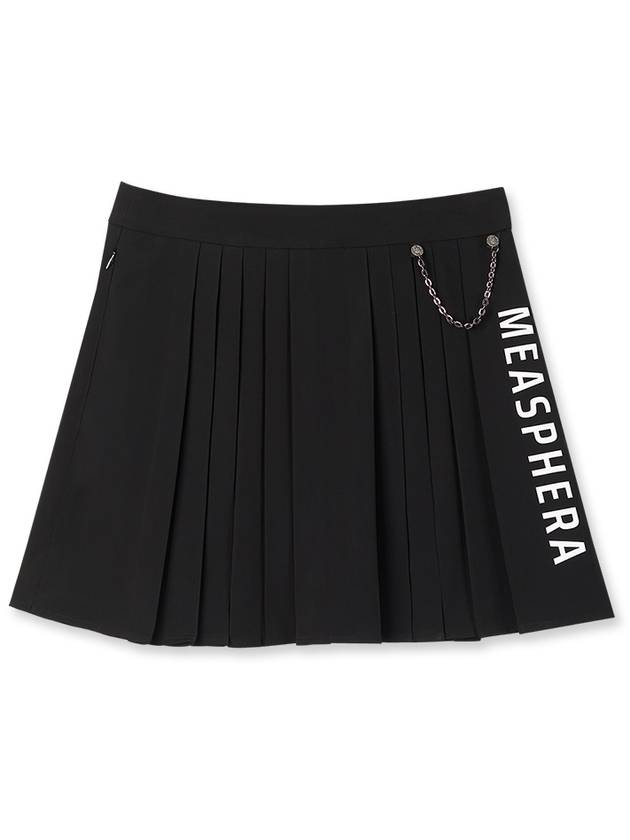 WOMEN CHAIN ​​PLEATS SKIRT BLACK - MEASPHERA - BALAAN 1