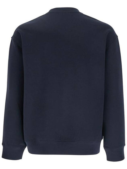 Blue Crewneck Sweatshirt With Maxi Logo Lettering On The Front In Cotton Blend Stretch Man - EMPORIO ARMANI - BALAAN 2