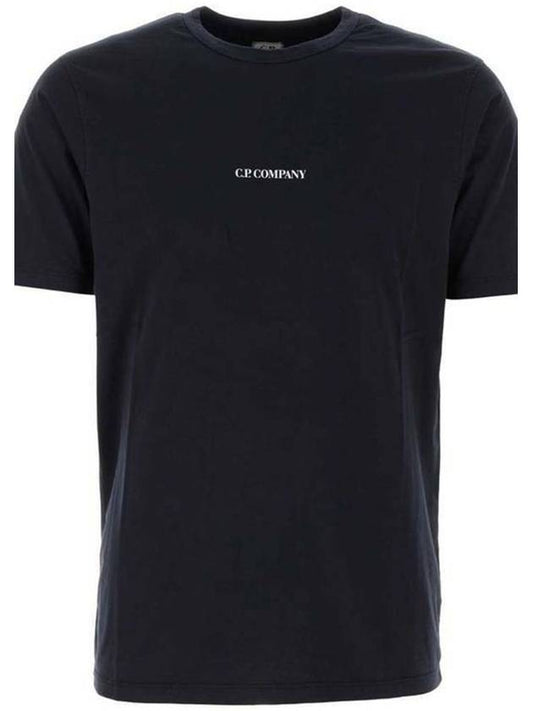 24/1 Jersey Garment Dyed Logo Short Sleeve T-Shirt Navy - CP COMPANY - BALAAN 2