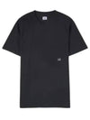 Small Logo Pocket Cotton Short Sleeve T-Shirt Black - CP COMPANY - BALAAN 2