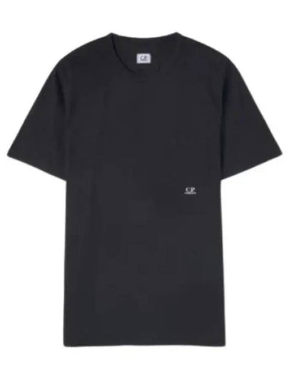 Small Logo Pocket Cotton Short Sleeve T-Shirt Black - CP COMPANY - BALAAN 2