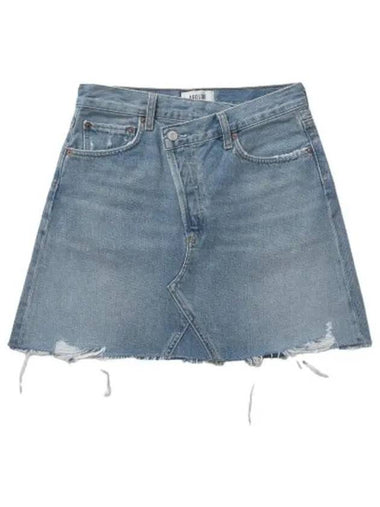 A Goldie Criss Cross Denim Skirt Light Blue - AGOLDE - BALAAN 1