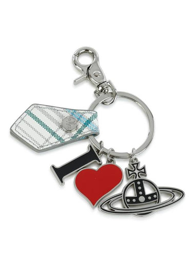 ORB Heart Logo Saffiano Leather Key Holder - VIVIENNE WESTWOOD - BALAAN 1