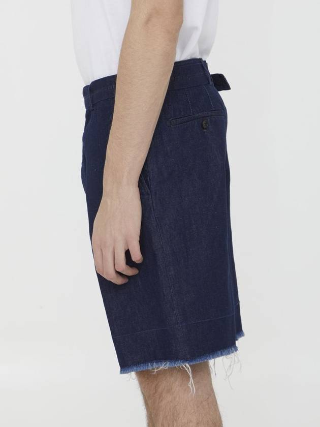 Blue Denim Bermuda Shorts - LANVIN - BALAAN 3