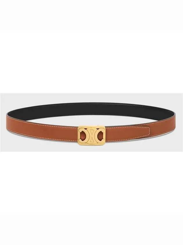 Reversible Frame Triomphe Leather Belt Tan Black - CELINE - BALAAN 3