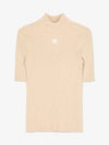 Reedition Knit Short Sleeve Turtle Neck Sand - COURREGES - BALAAN 2