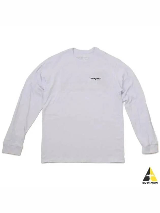 P6 Logo Responsibili Long Sleeve T-Shirt White - PATAGONIA - BALAAN 2