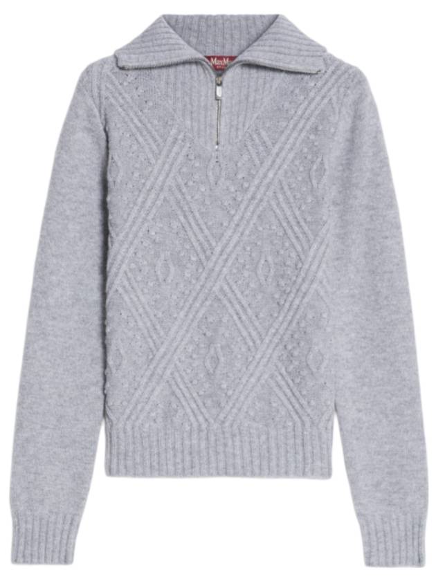 Etra Cashmere Blend Knit Top Grey - MAX MARA - BALAAN 1