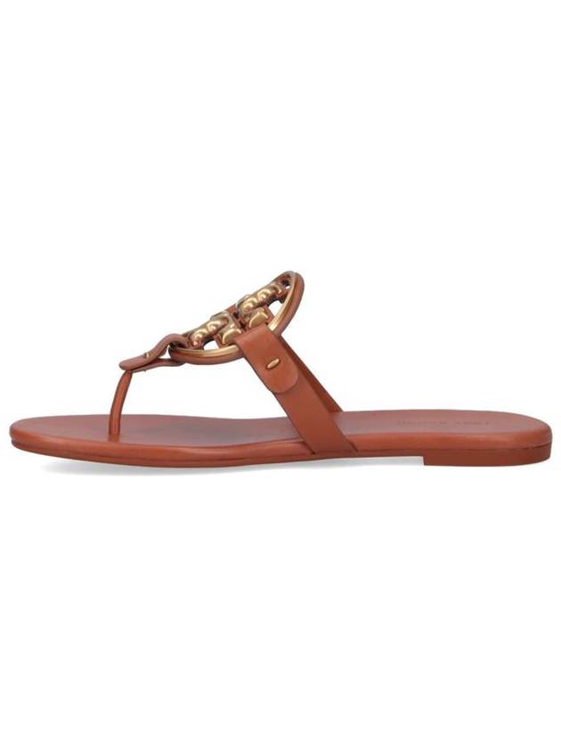 Women's Metal Miller Soft Flip Flops Brown - TORY BURCH - BALAAN 4