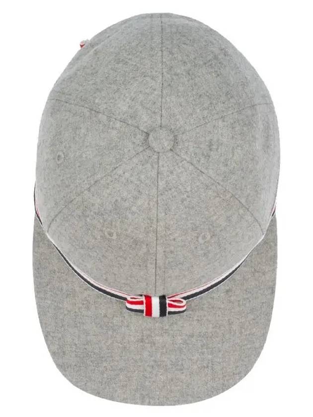 Bow Grosgrain Wool Flannel Ball Cap Light Grey - THOM BROWNE - BALAAN 5