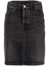 Women's Flatground Denim Skirt Dark Grey - BALENCIAGA - BALAAN.