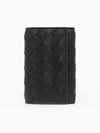 Intrecciato Leather Key Holder Black - BOTTEGA VENETA - BALAAN 3