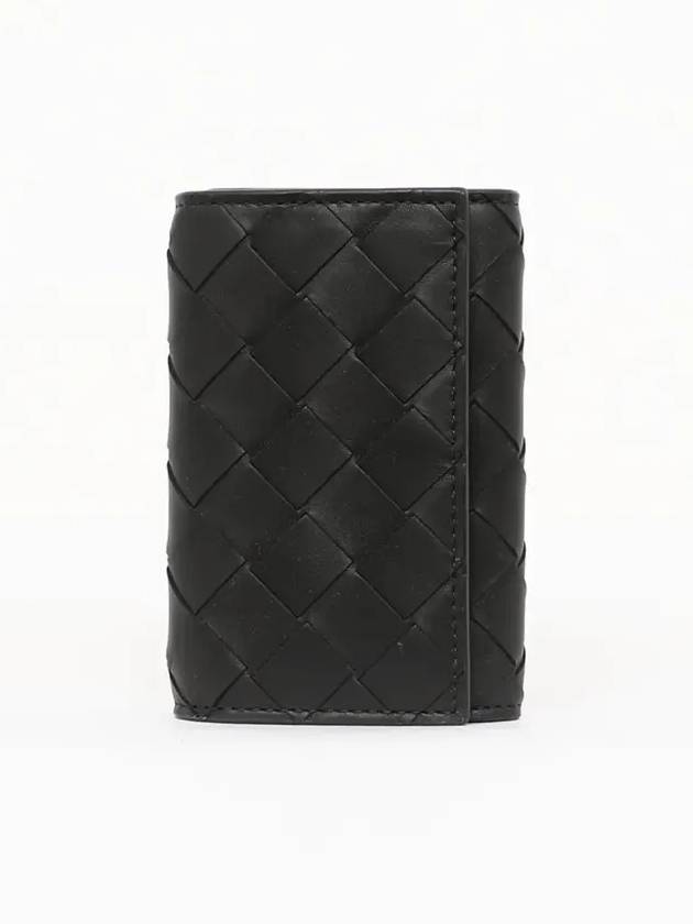 Intrecciato Leather Key Holder Black - BOTTEGA VENETA - BALAAN 3