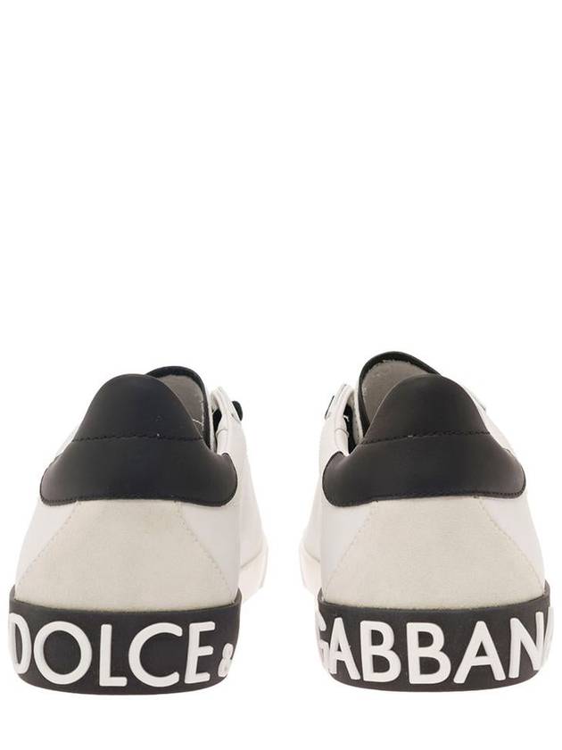 Calfskin Portofino Vintage Sneakers White Black - DOLCE&GABBANA - BALAAN 5