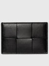 Bottega Veneta logo embroidered intrecchio leather card case - BOTTEGA VENETA - BALAAN 1