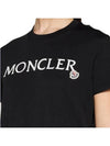 Embroidered Logo Cotton Short Sleeve T-Shirt Black - MONCLER - BALAAN 5