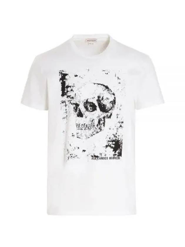 Skull Print Short Sleeve T-Shirt White - ALEXANDER MCQUEEN - BALAAN 2