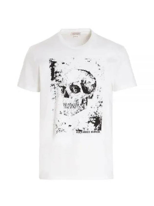 Skull Print Short Sleeve T-Shirt White - ALEXANDER MCQUEEN - BALAAN 2