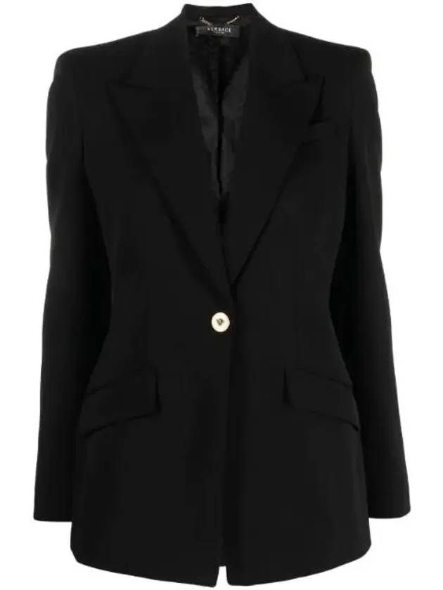 Women's Medusa Single-breasted Blazer Jacket Black - VERSACE - BALAAN 1