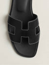 Oran Calfskin Slippers Noir Piqures Ecrues Black - HERMES - BALAAN 6