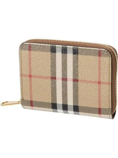 Check Leather Coin Wallet Beige - BURBERRY - BALAAN 2