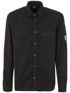 Men's Gabardine Long Sleeve Shirt Black - CP COMPANY - BALAAN.