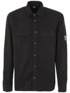 Men's Gabardine Lens Wappen Long Sleeve Shirt Black - CP COMPANY - BALAAN 1