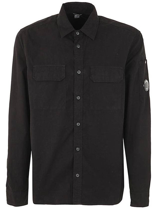 Men's Gabardine Long Sleeve Shirt Black - CP COMPANY - BALAAN 1
