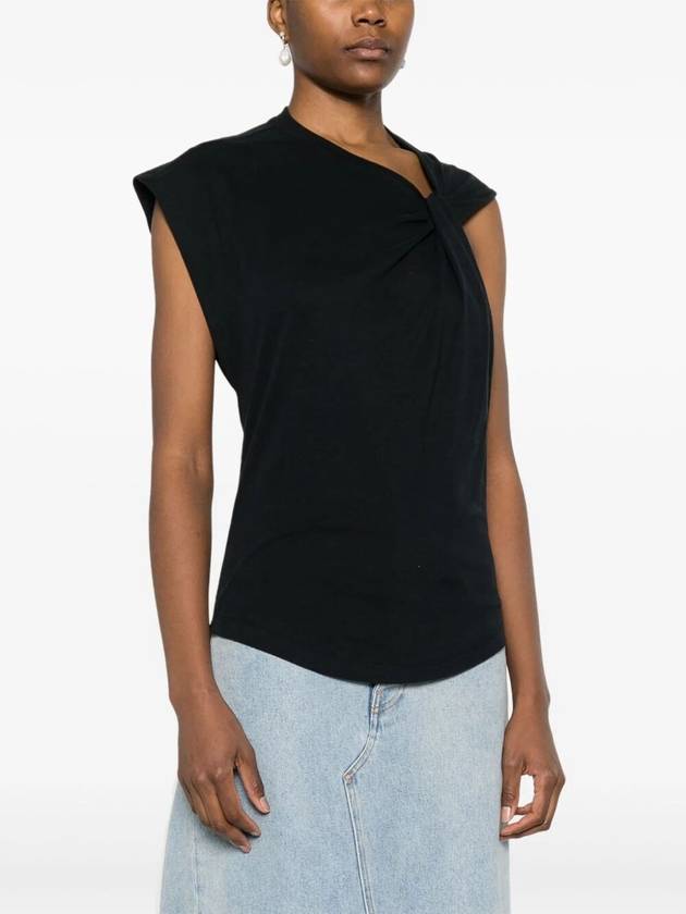 Asymmetric Organic Cotton T-Shirt TS0175FAA1N41I - ISABEL MARANT - BALAAN 4