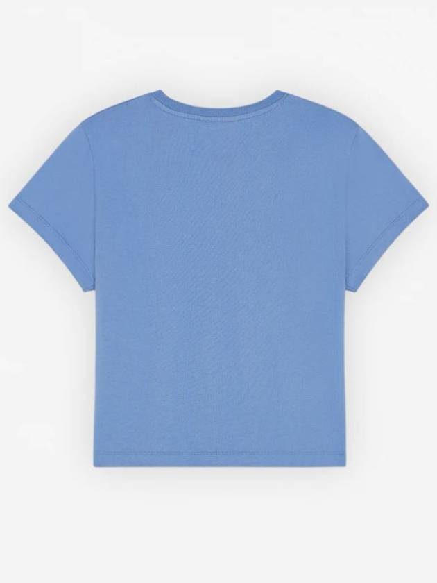 Baby Fox Patch Baby Short Sleeve T-Shirt Blue - MAISON KITSUNE - BALAAN 3