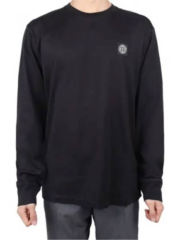 Chest Patch Long Sleeve T-Shirt Black - STONE ISLAND - BALAAN 2