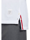 Men's Cotton Pique Center Bag Striped Short Sleeve Polo Shirt White - THOM BROWNE - BALAAN 8