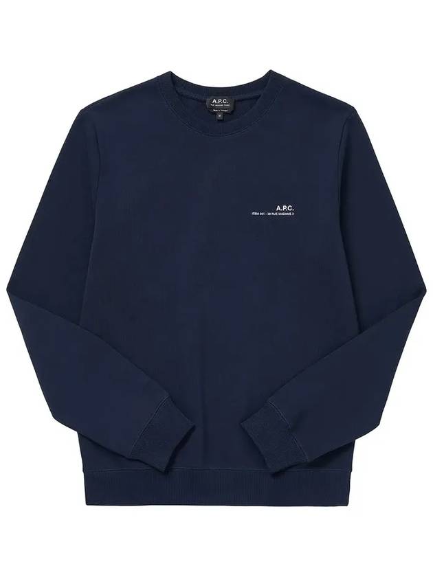 Item Logo Cotton Sweatshirt Navy - A.P.C. - BALAAN 5