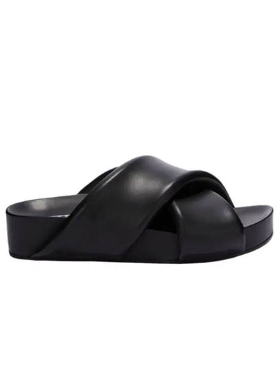 Women's Padded Cross Strap Slippers Black - JIL SANDER - BALAAN 2