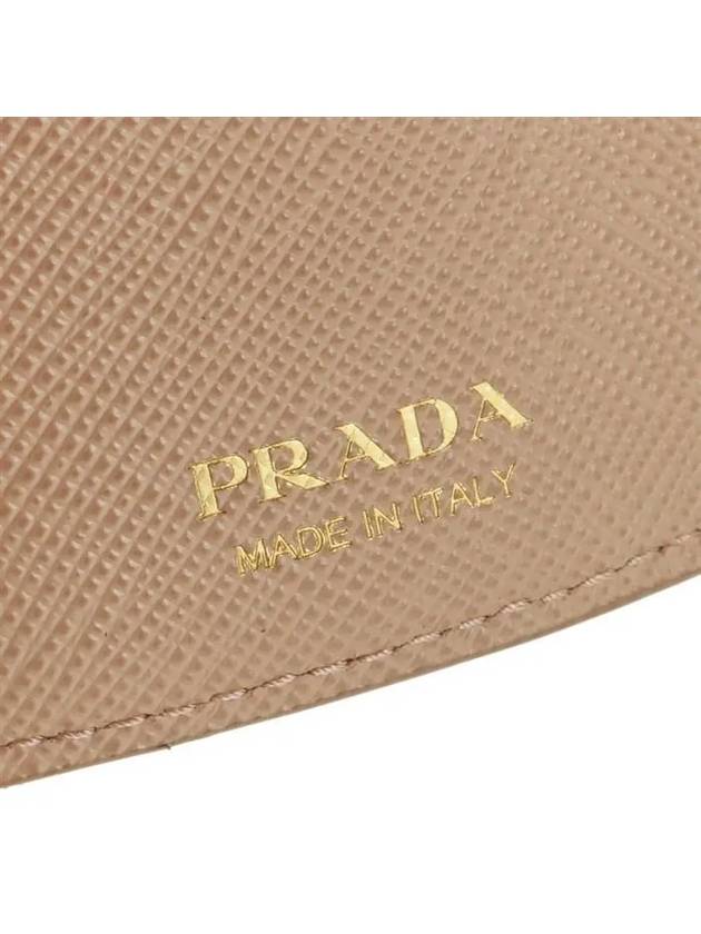 Women's Triangle Logo Saffiano Compact Half Wallet Pink - PRADA - BALAAN 7