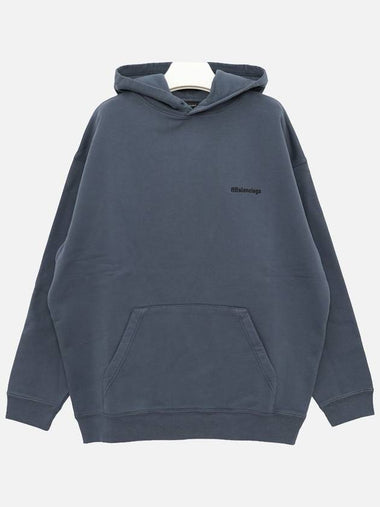 Logo Cotton Hoodie Washed Blue - BALENCIAGA - BALAAN 1