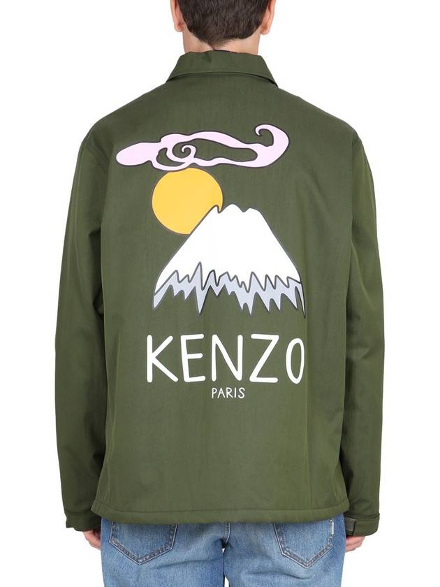 Chest Logo Pocket Long Sleeve Shirt Green - KENZO - BALAAN 4