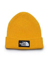 TNF Logo Box Cuffed Beanie Yellow - THE NORTH FACE - BALAAN 2