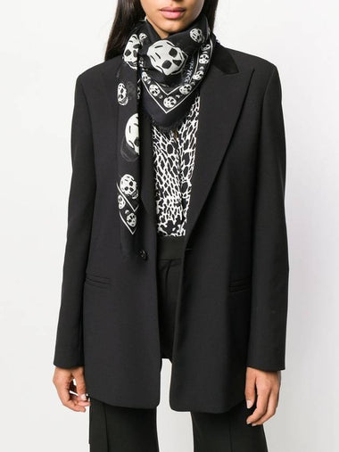 Alexander McQueen Black Skull Print Scarf - ALEXANDER MCQUEEN - BALAAN 1