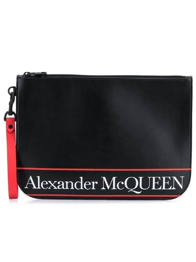 Logo Clutch Bag Black - ALEXANDER MCQUEEN - BALAAN.